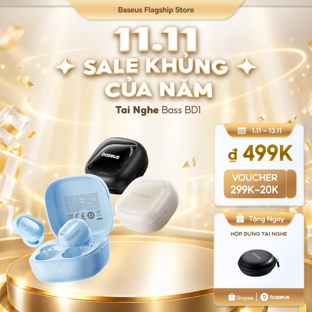 Tai nghe không dây thực sự Baseus Bass BD1 TWS