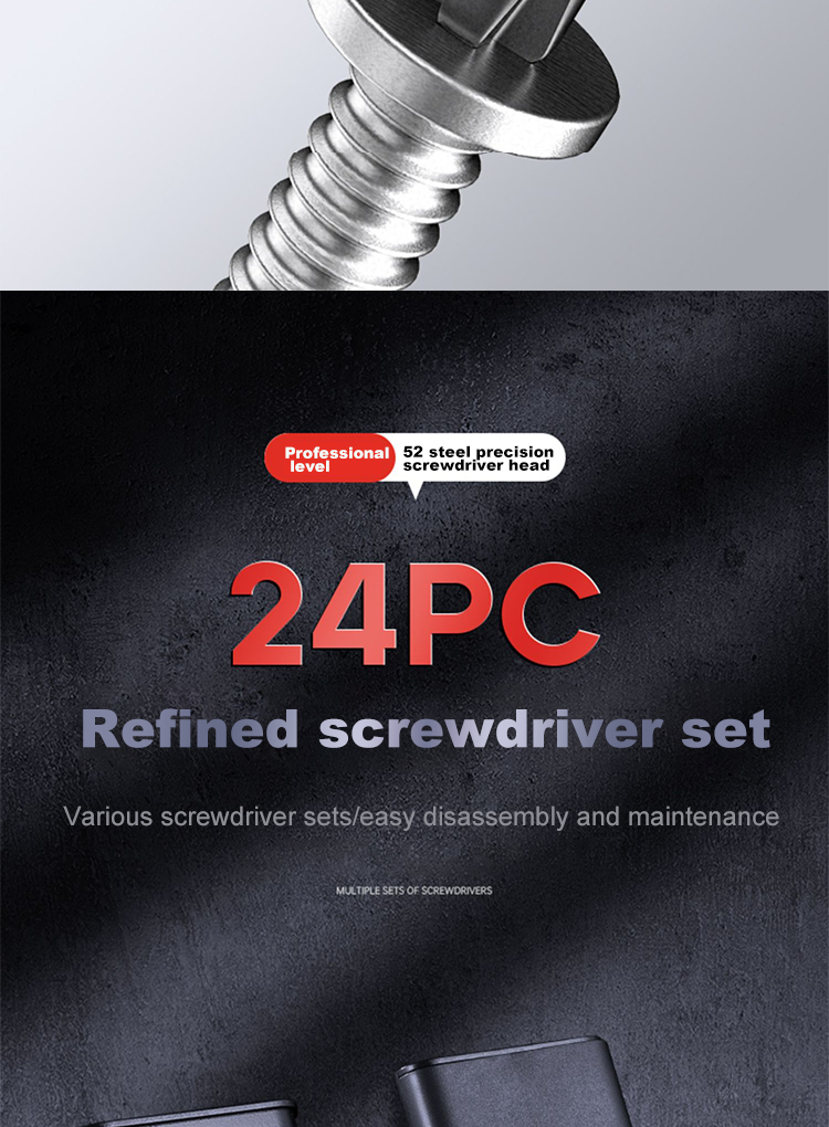 Mô tả EVEBOT 24in1 Bộ tua vít từ tính, có thể sửa chữa máy tính/PC/iPad/điện thoại di động/kính, v.v., dụng cụ sửa chữa đa chức năng - 2