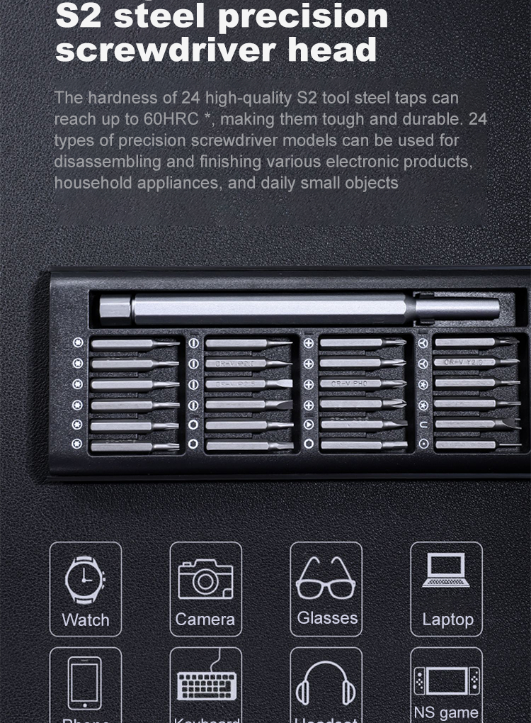 Mô tả EVEBOT 24in1 Bộ tua vít từ tính, có thể sửa chữa máy tính/PC/iPad/điện thoại di động/kính, v.v., dụng cụ sửa chữa đa chức năng - 4