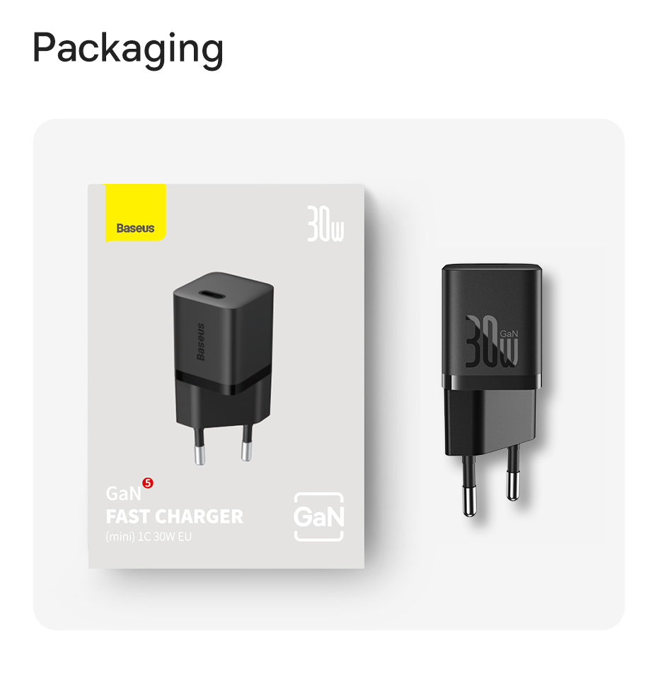 Mô tả Củ sạc nhanh Baseus GaN USB Type C PD 30W thích hợp cho iPhone Xiaomi - 12