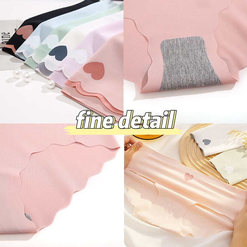 Mô tả Quần lót tam giác FINETOO bằng lụa lạnh hình tam giác nâng hông không để lại dấu vết kháng khuẩn mát mẻ mùa hè - 3
