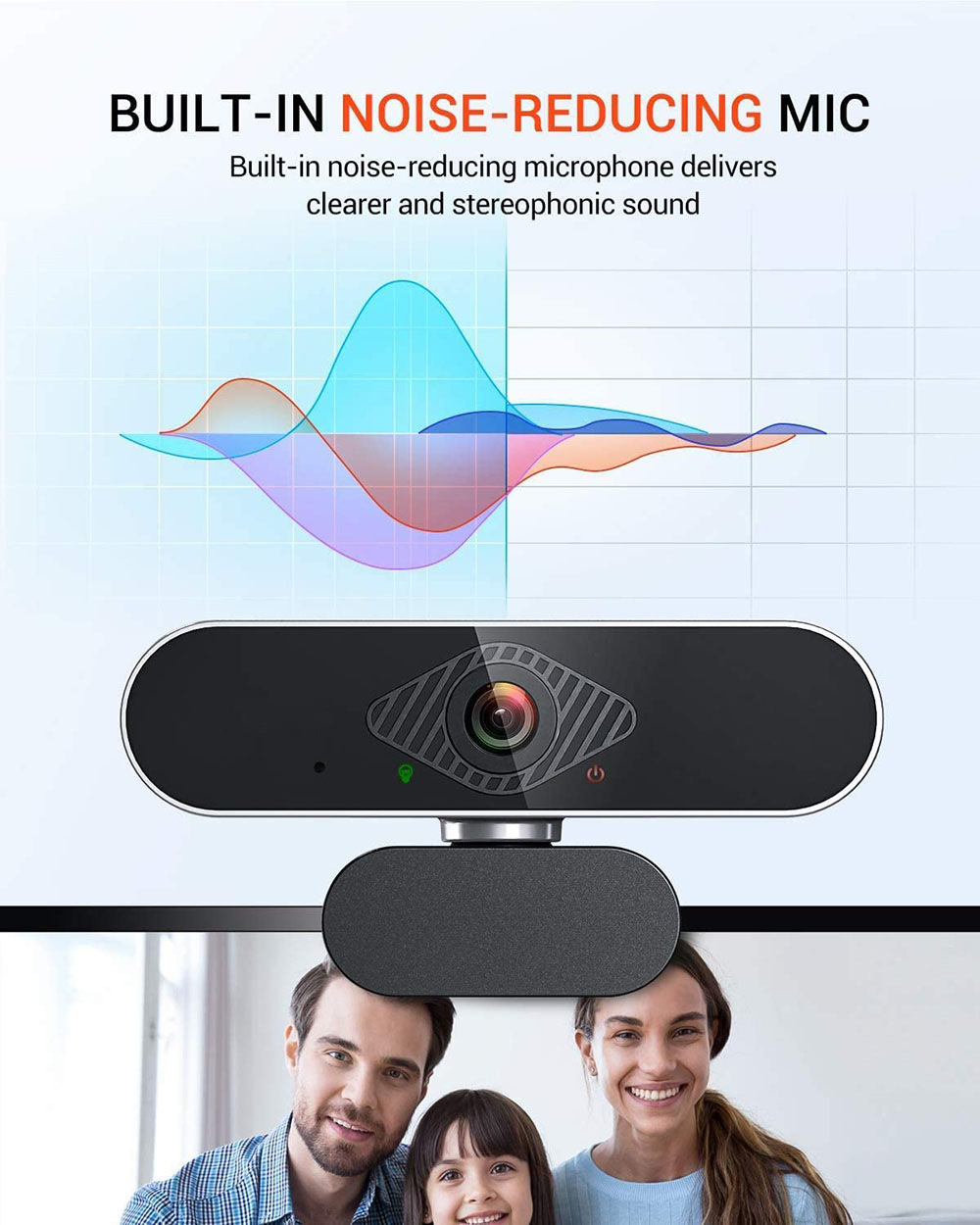 Mô tả Webcam EVEBOT USB 1080p tự động lấy nét kèm mic chất lượng cao chuyên dụng - 5