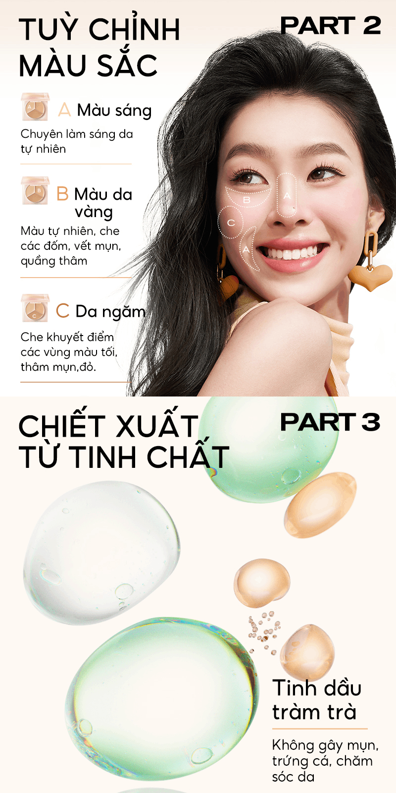 Mô tả Bảng kem che khuyết điểm COLORKEY 3 màu mịn lâu trôi 3.9g - 3