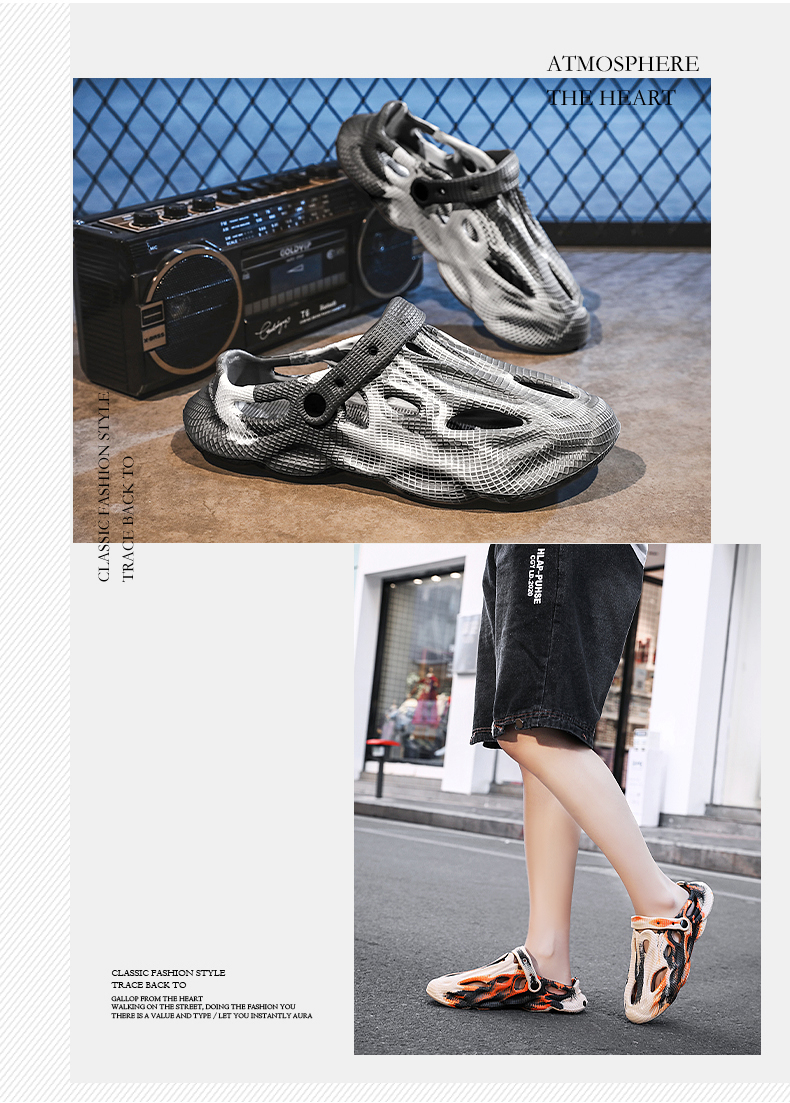 Dép Sandal Đục Lỗ size Lớn Chống Trượt Thời Trang Đi Biển Mùa Hè Cho Nam