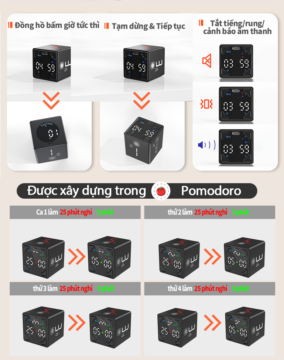 Đế từ tính và màn hình LED của LLANO timer