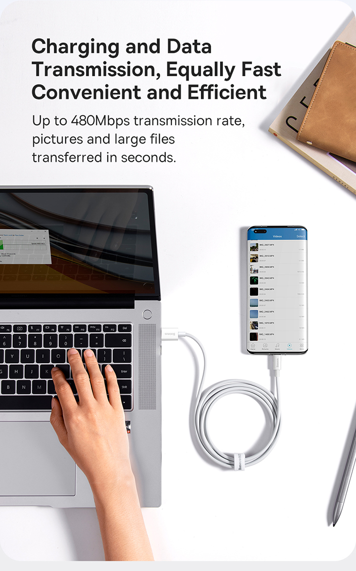 Mô tả Cáp sạc nhanh USB C BASEUS 100W 6A cho Huawei P30 PD Xiaomi Samsung - 6