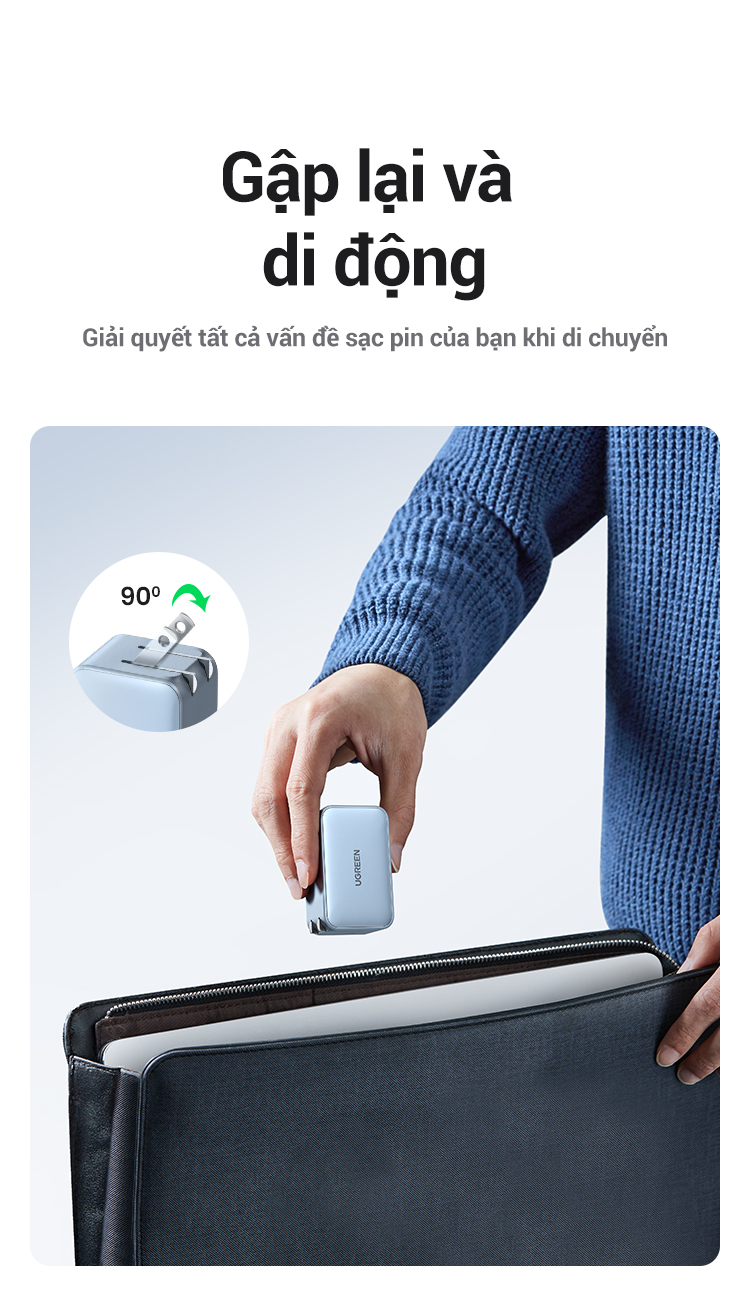 GaN UGREEN Sạc nhanh USB-A USB-C GaN 65W hai cổng thích hợp cho iPhone 18 Pro Max iPhone 17 Pro Max iPhone 16 Pro Max iPhone X 12 13 14 15Pro Max/ Samsung S22 S23/ Xiaomi 13 – ảnh mô tả chi tiết 12