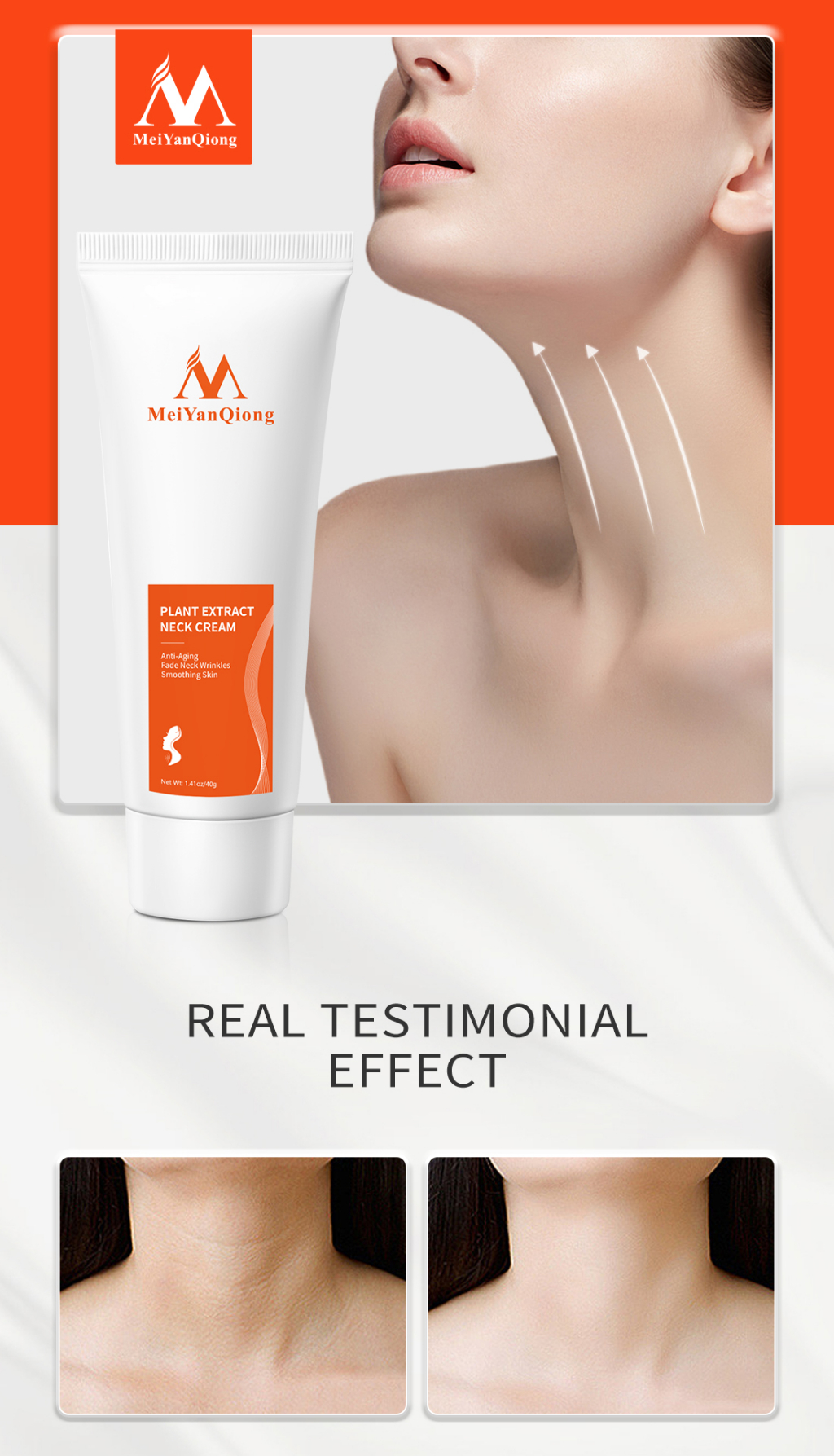 Mô tả MeiYanQiong Kem dưỡng vùng da cổ làm trắng chống lão hóa dưỡng ẩm săn chắc 40g - 7