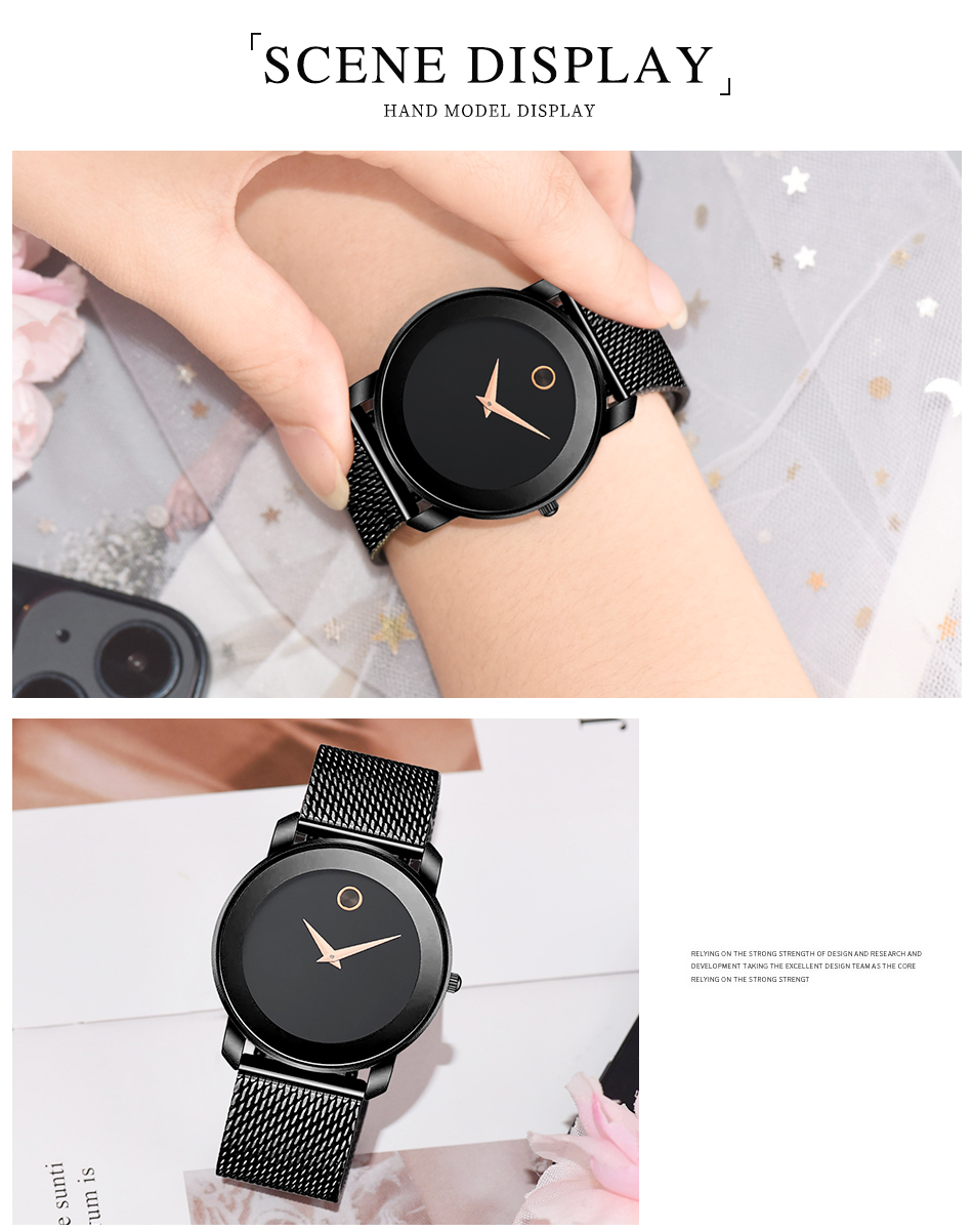 Mô tả Đồng Hồ Wwoor Top Dây Thép Không Gỉ Siêu Mỏng Kiểu Dáng Cổ Điển Đơn Giản Cho Nữ-8889L - 7