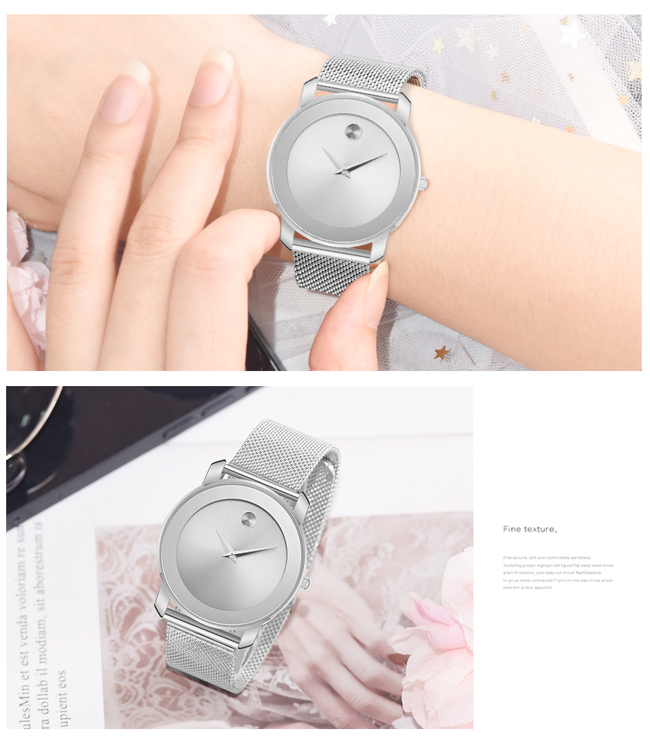 Mô tả Đồng Hồ Wwoor Top Dây Thép Không Gỉ Siêu Mỏng Kiểu Dáng Cổ Điển Đơn Giản Cho Nữ-8889L - 10