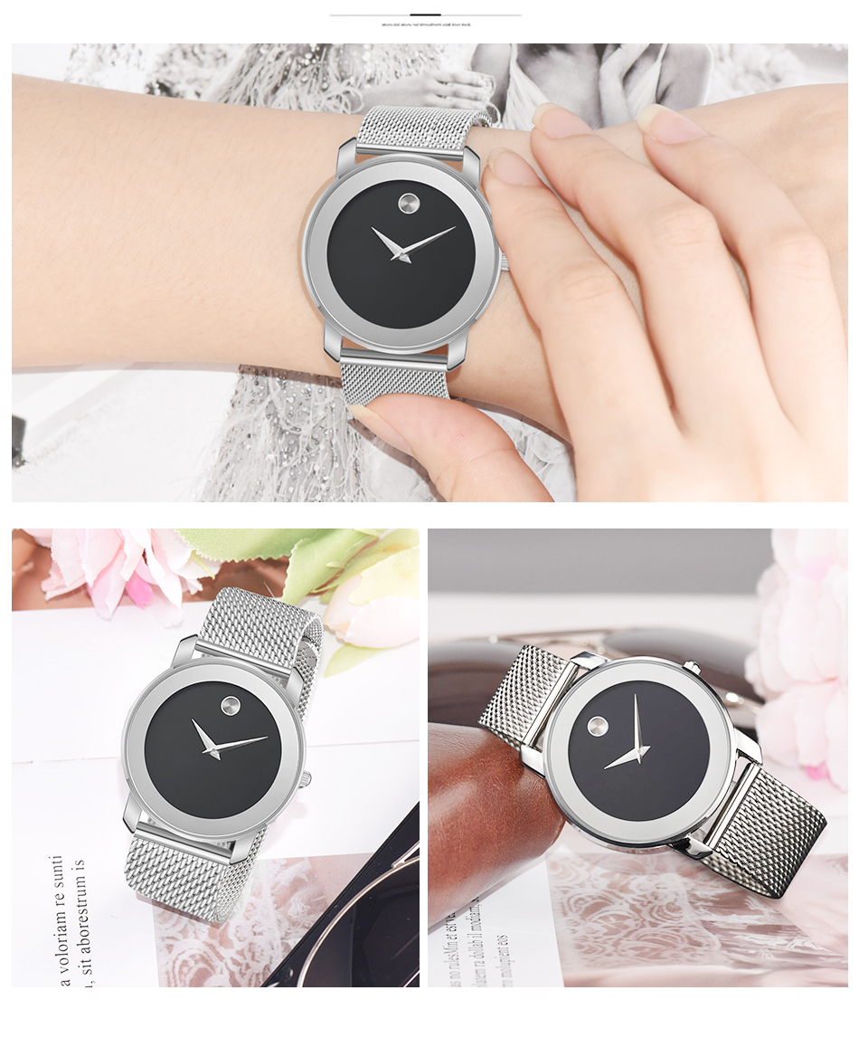 Mô tả Đồng Hồ Wwoor Top Dây Thép Không Gỉ Siêu Mỏng Kiểu Dáng Cổ Điển Đơn Giản Cho Nữ-8889L - 11