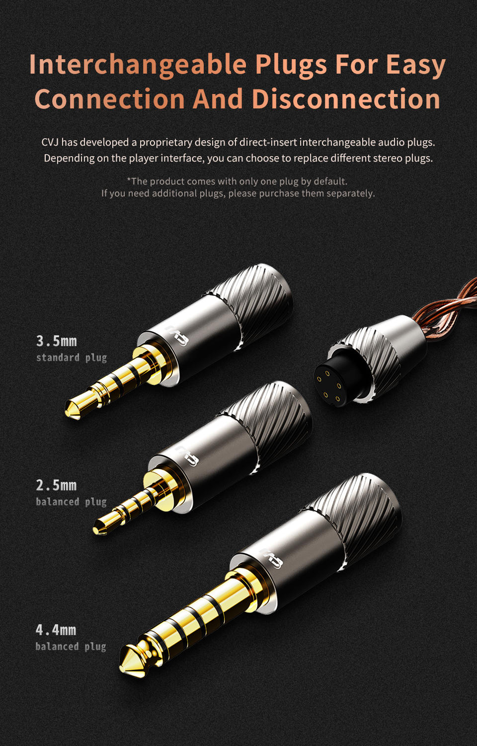 Cáp nâng cấp tai nghe CVJ VS400 OFC Tai nghe 400 lõi Kim loại HIFI