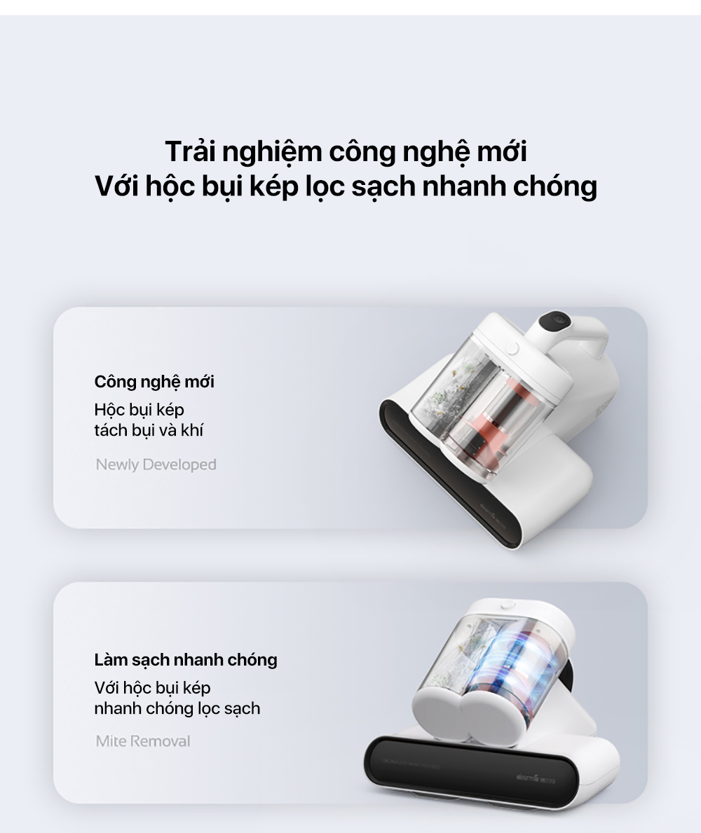 Mô tả Máy hút bụi giường nệm Deerma CM980 lực hút 13000Pa sấy khô bằng khí nóng, kèm tia UV khử khuẩn - Bảo hành 12 tháng - 3