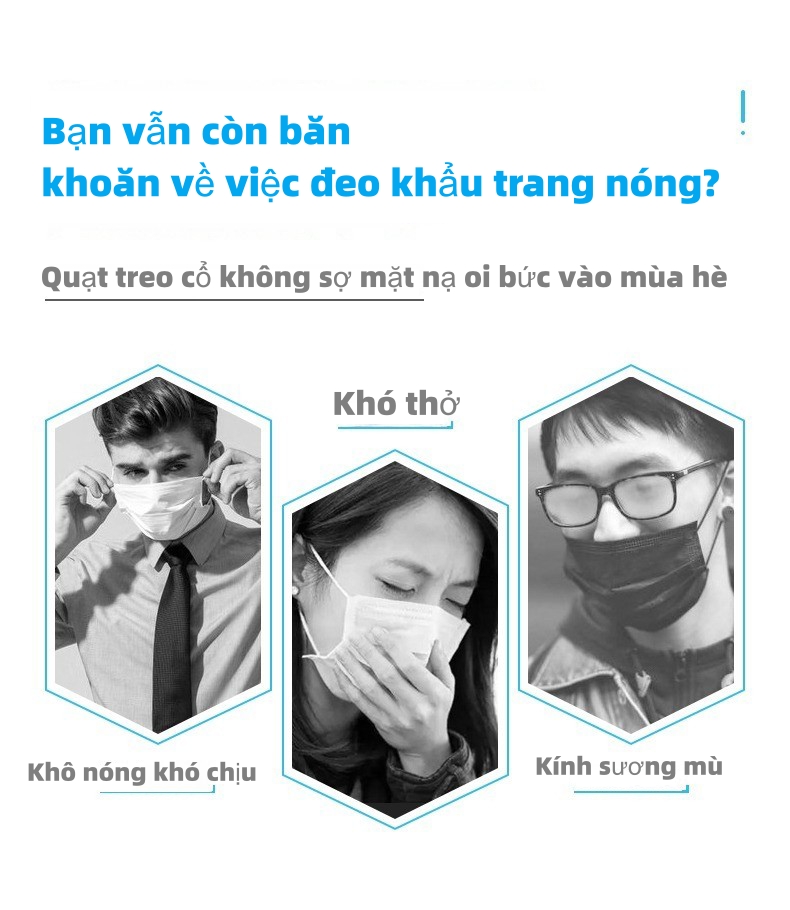 Mô tả Quạt đeo cổ không cánh EVEBOT có thể điều chỉnh ba tốc độ với bộ sạc USB tiện lợi và chất lượng cao - 3