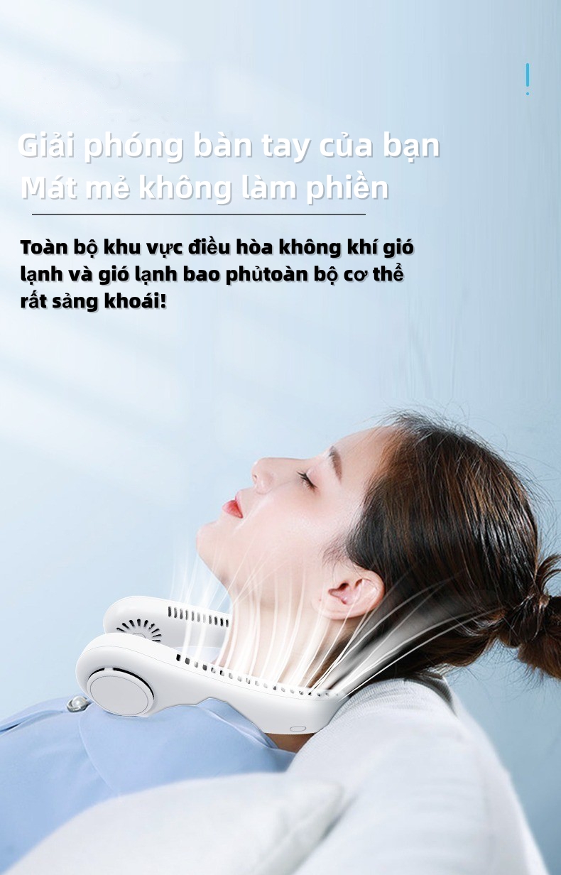 Mô tả Quạt đeo cổ không cánh EVEBOT có thể điều chỉnh ba tốc độ với bộ sạc USB tiện lợi và chất lượng cao - 4