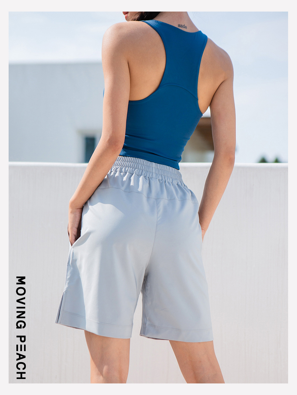 Mô tả MOVING PEACH Quần  baggy Lửng Thể Thao Có Túi Cho Nữ ACC - 10