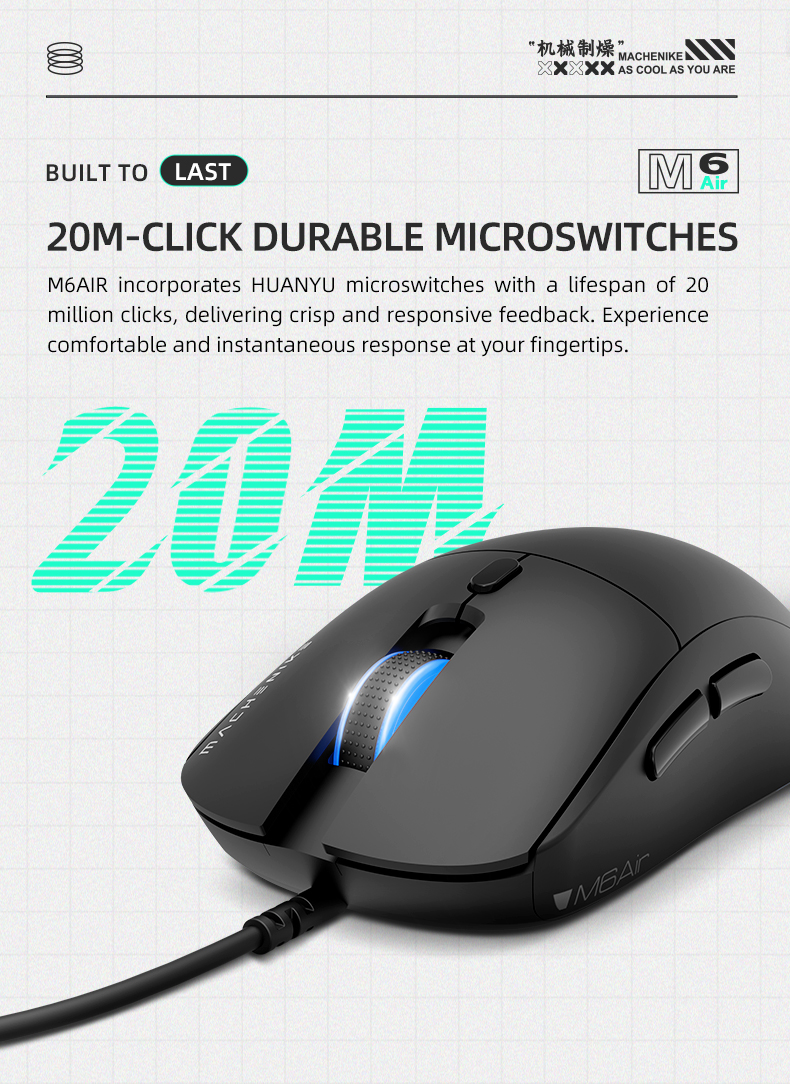 Chuột Quang Gaming M6 Air 500Hz 6 NúT BấM Cho Laptop / PC | Shopee Việt Nam