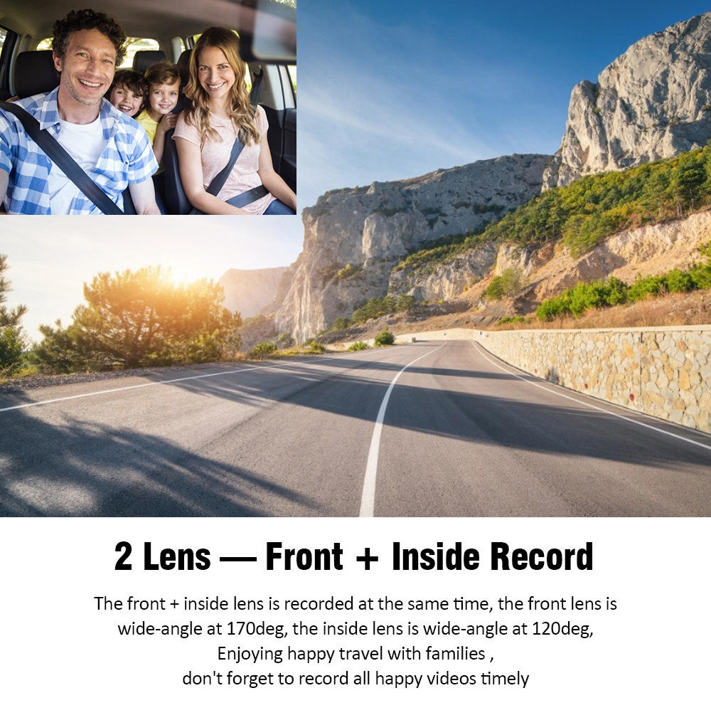 Mô tả Camera Hành Trình DVR 4.0 Inch 3 Lens HD 1080P Góc Rộng 360 Độ Cho Xe Hơi - 5