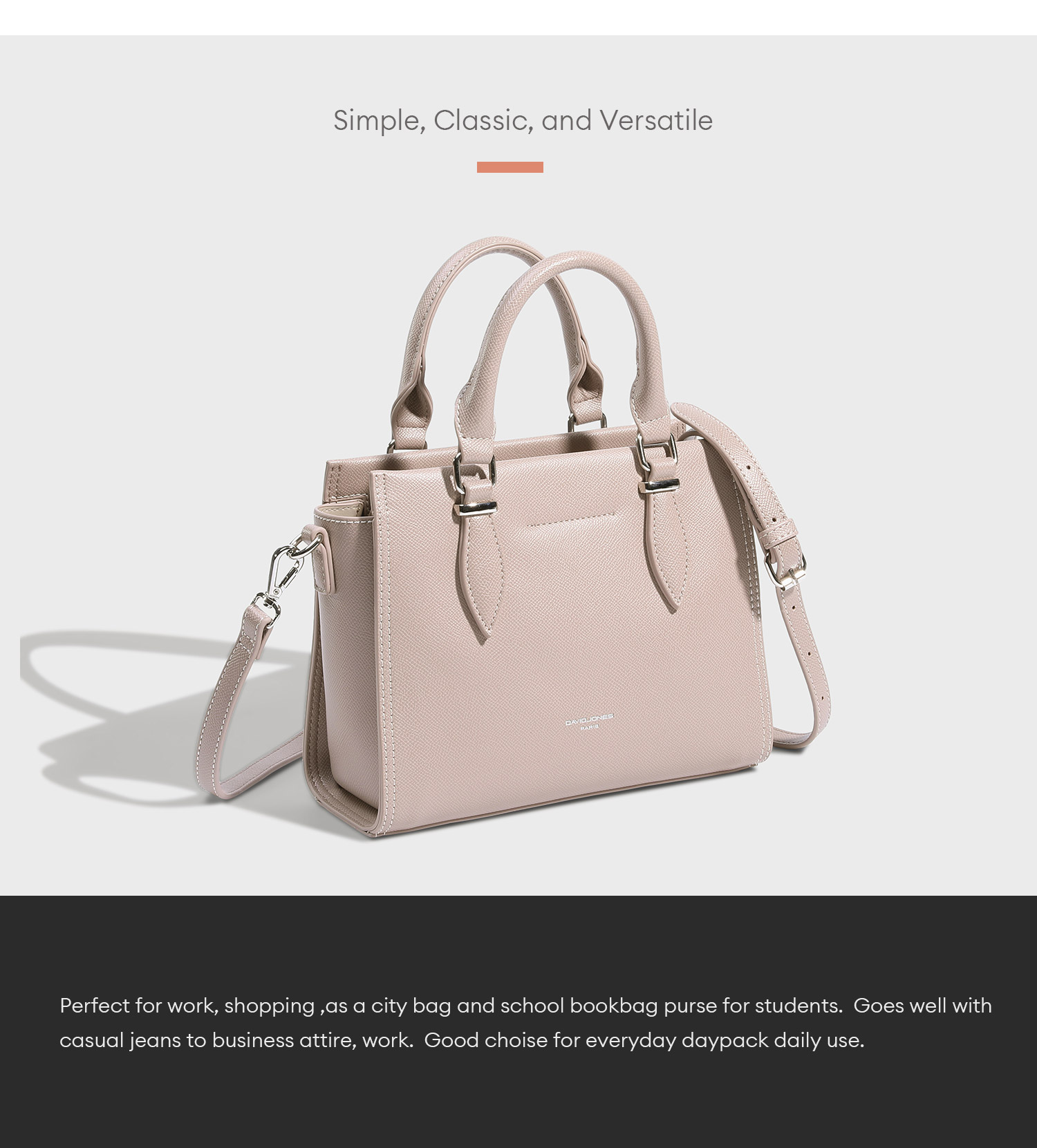 Mô tả Túi đeo chéo DAVID JONES mini thời trang xuân hè 2023 cho nữ - 7