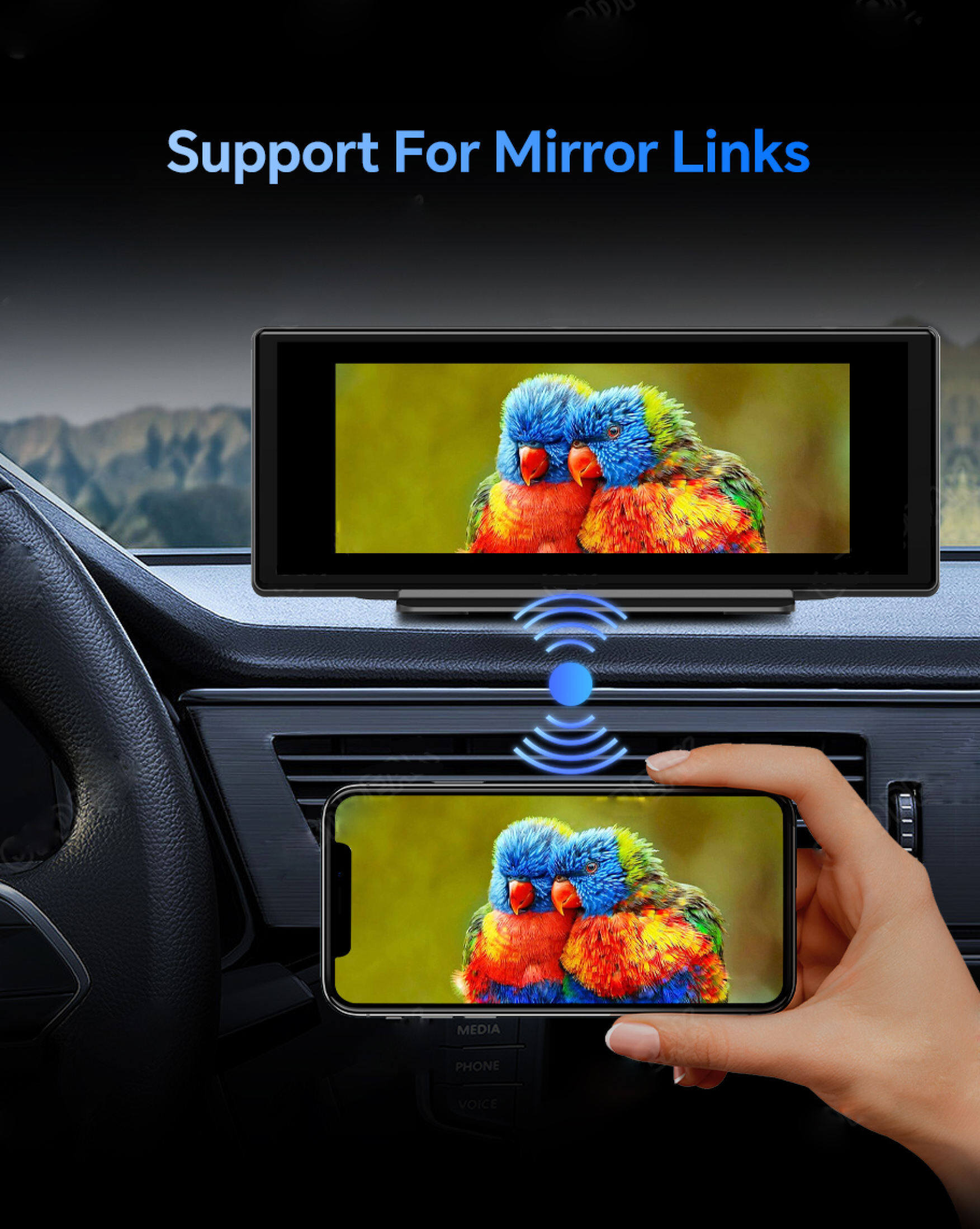 Mô tả Ekleva Android 12.0 2 + 32GB GPS Điều hướng ô tô Dash Cam Carplay & Android Auto AUX Đầu ra BT WIFI 1080P Đầu ghi Video DVR Camera lùi - 10