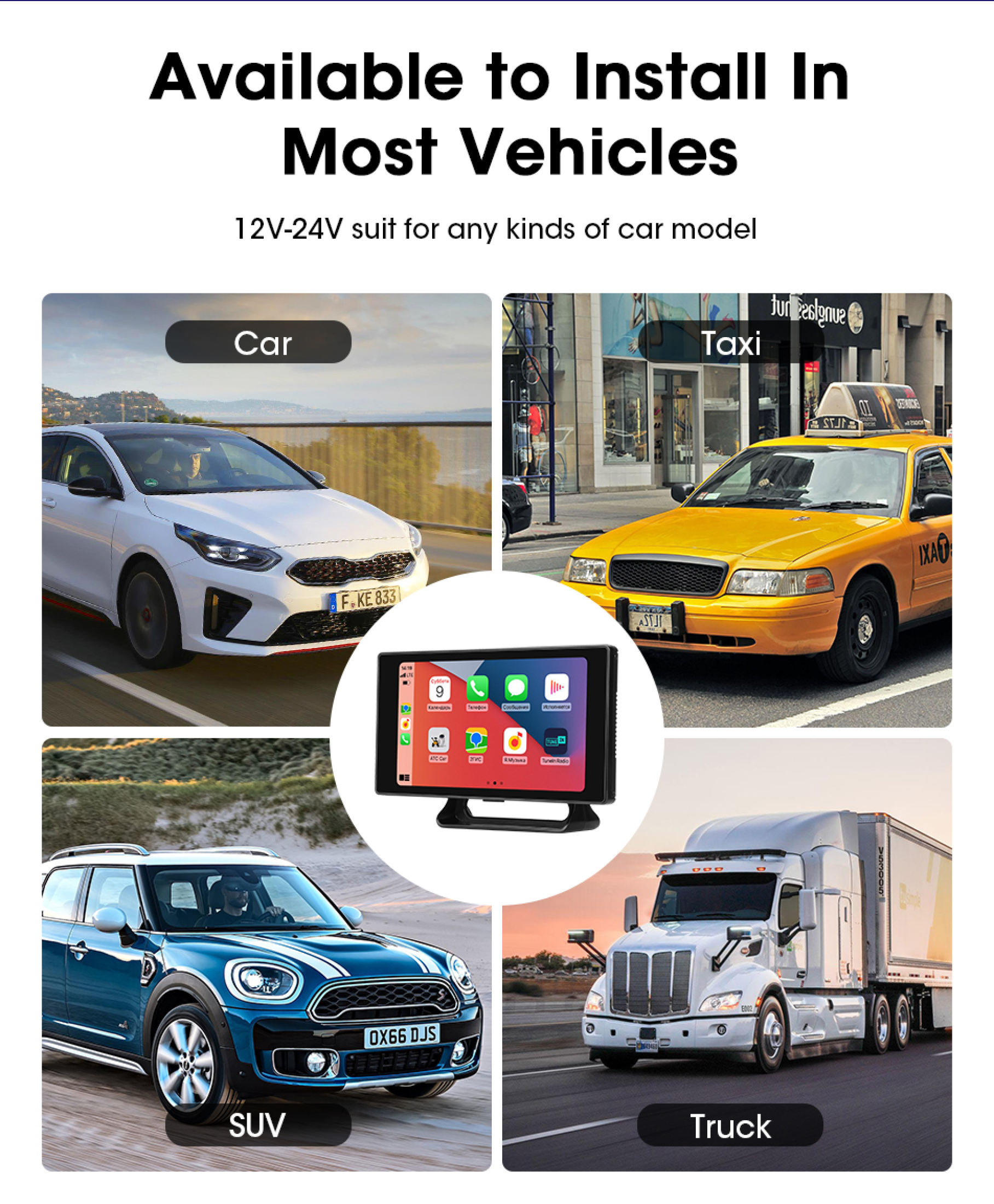 Mô tả Elkeva 5 inch 4K + 1080P Ghi Video trên ô tô Carplay & Android Kết nối không dây tự động Bảng điều hướng GPS DVR AI Voice Bluetooth AUX - 10