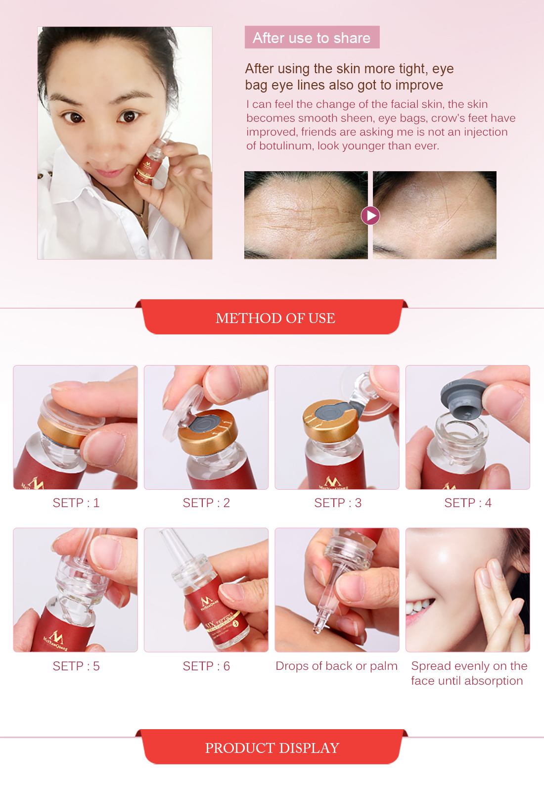 Mô tả MeiYanQiong Serum Dưỡng Da Serum Chăm sóc da huyết thanh Dưỡng da chống nếp nhăn chống lão hóa làm trắng da 10ml - 7