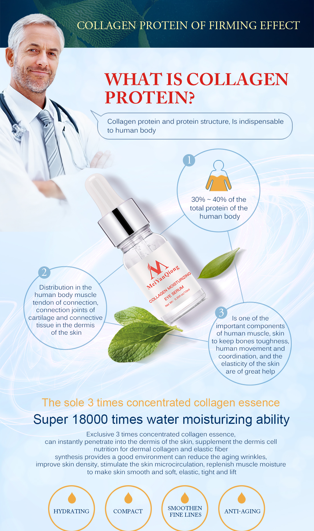 Mô tả MeiYanQiong Tái TạoTinh Chất Dưỡng Da Vùng Mắt Chống Lão Hóa Loại Bỏ Nếp Nhăn Rejuvenating eye Serum12ml - 6