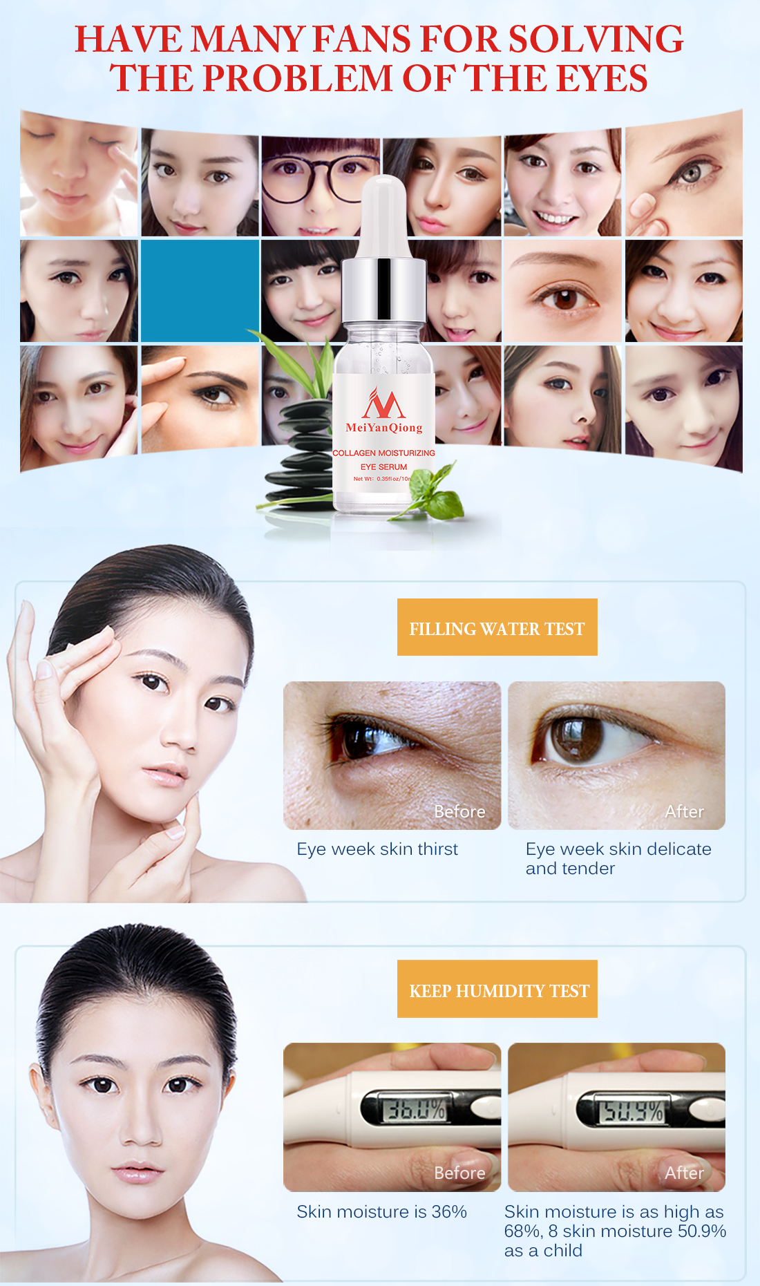 Mô tả MeiYanQiong Tái TạoTinh Chất Dưỡng Da Vùng Mắt Chống Lão Hóa Loại Bỏ Nếp Nhăn Rejuvenating eye Serum12ml - 8