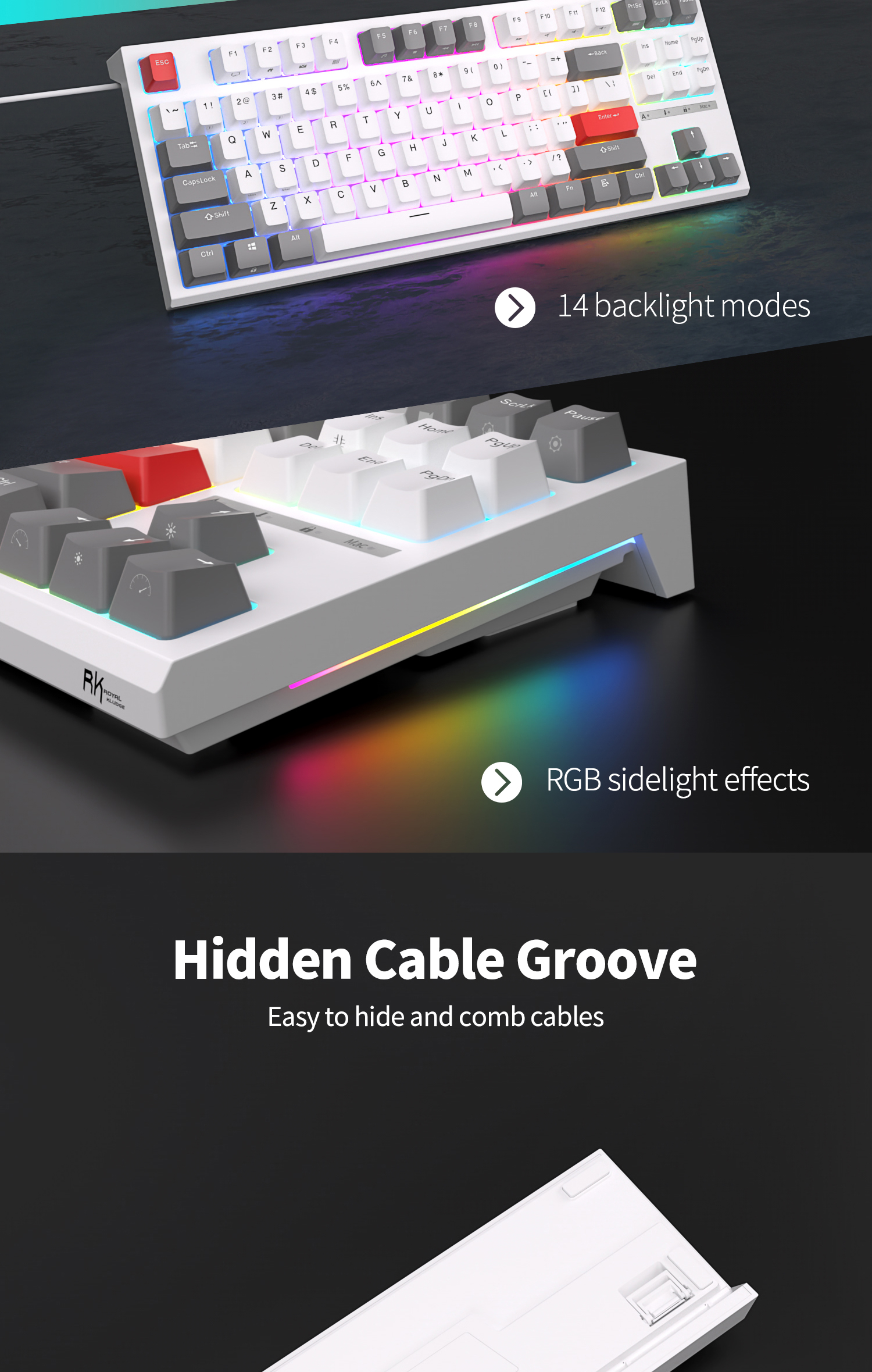 Bàn phím cơ có dây ROYAL KLUDGE RK R87 87 phím chuyên nghiệp có dây ...