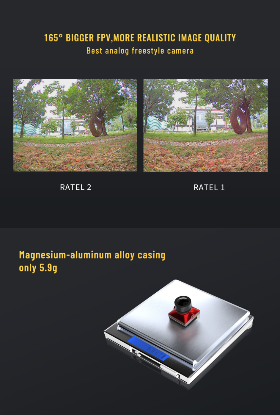Caddx ratel 2 v2 fpv camera ratel2 ống kính 2.1mm 16: 9/4: 3 ntsc / pal ...