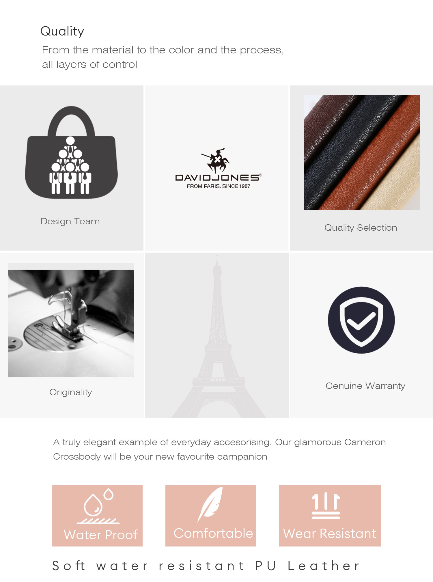 Mô tả David Jones Paris Nữ Kích Thước Nhỏ Cứng Hobo Túi Đeo Ngang Túi Đeo Vai pu Da Nữ Mềm Mại Và Mỏng Túi - 5