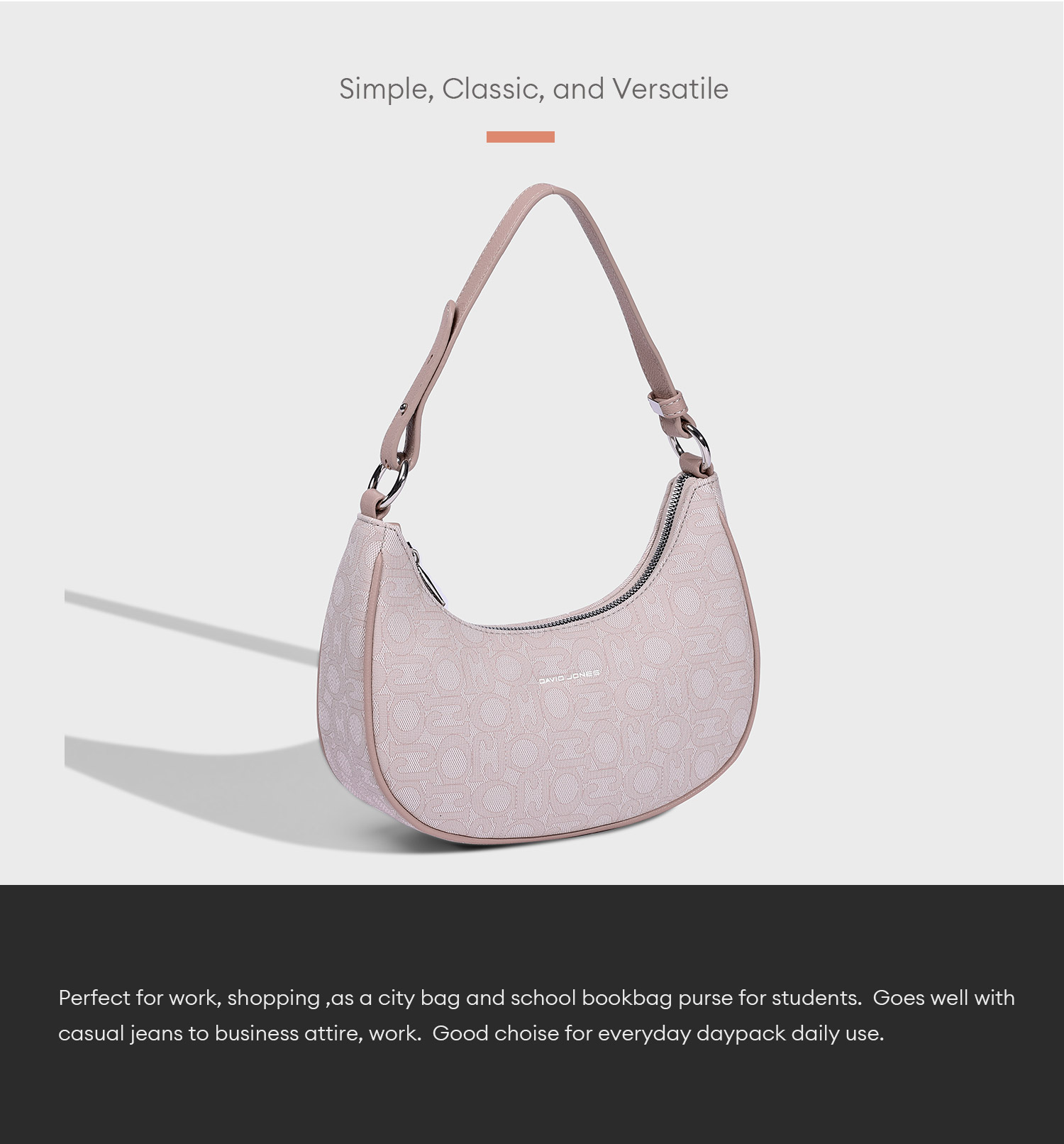 Mô tả David Jones Paris Nữ Kích Thước Nhỏ Cứng Hobo Túi Đeo Ngang Túi Đeo Vai pu Da Nữ Mềm Mại Và Mỏng Túi - 7