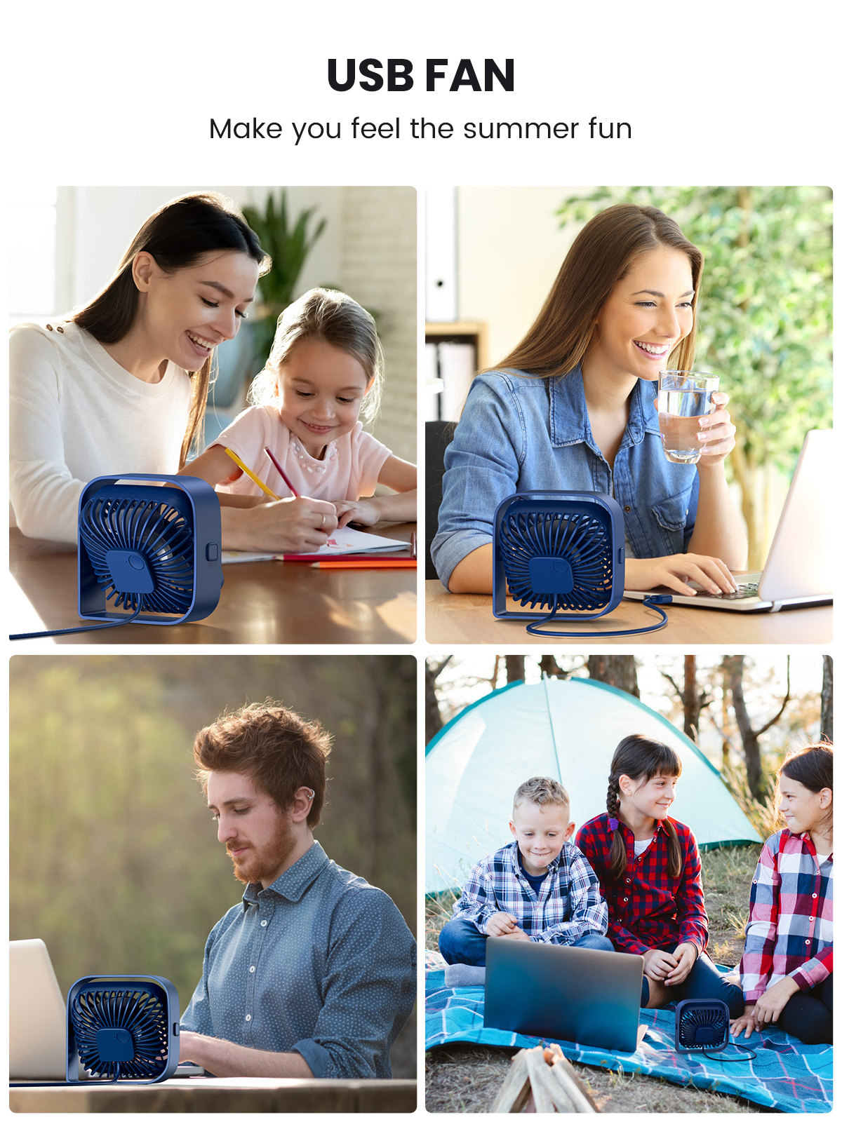 Mô tả Quạt mini để bàn TOPK K50 có thể điều chỉnh cho học sinh/văn phòng - 5