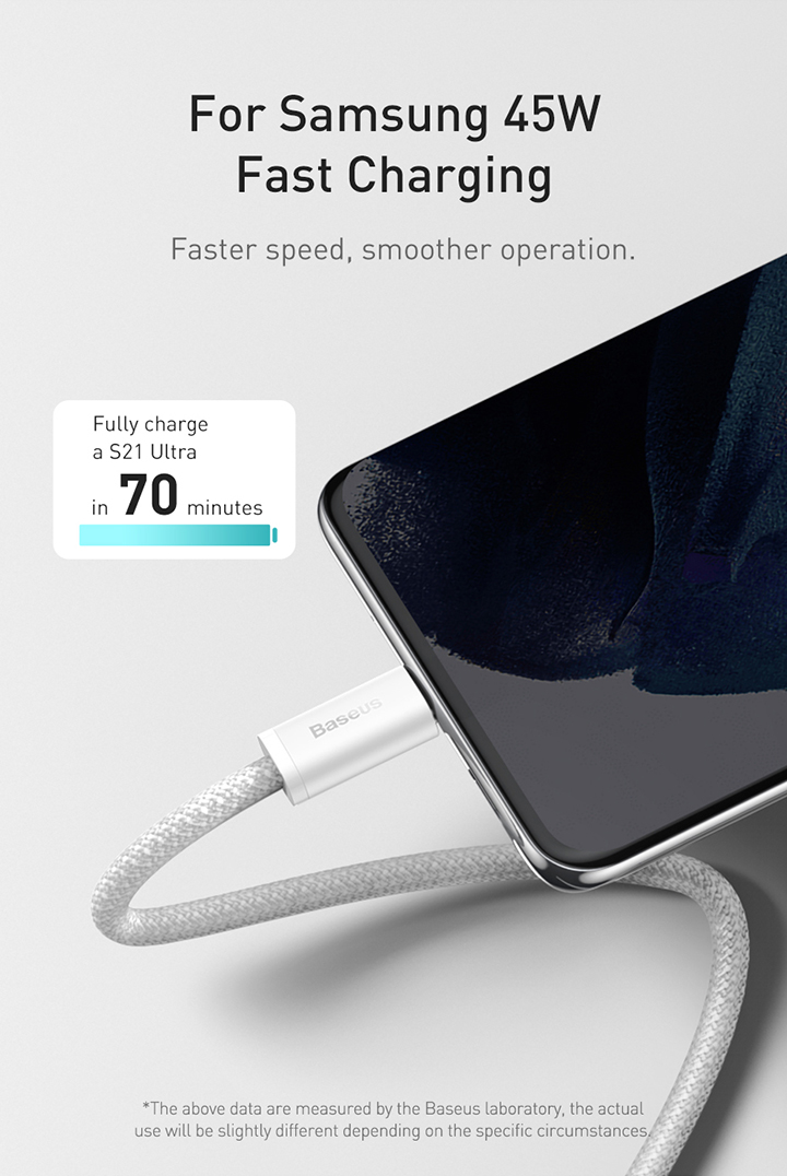 Mô tả Dây cáp sạc nhanh PD Baseus 100W từ Type-C sang Type-C tiện dụng cho Phone 15 Macbook Pro iPad Xiaomi Samsung - 11