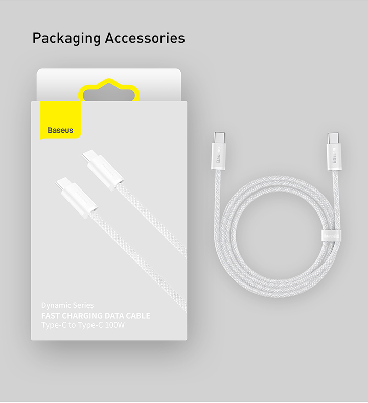 Mô tả Dây cáp sạc nhanh PD Baseus 100W từ Type-C sang Type-C tiện dụng cho Phone 15 Macbook Pro iPad Xiaomi Samsung - 12