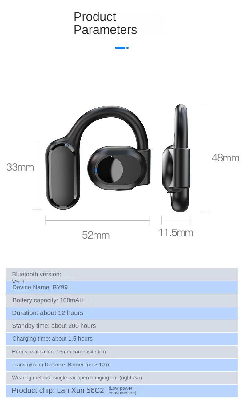 Mô tả Tai nghe bluetooth không dây VITOG By99 âm thanh hay và phụ kiện - 6