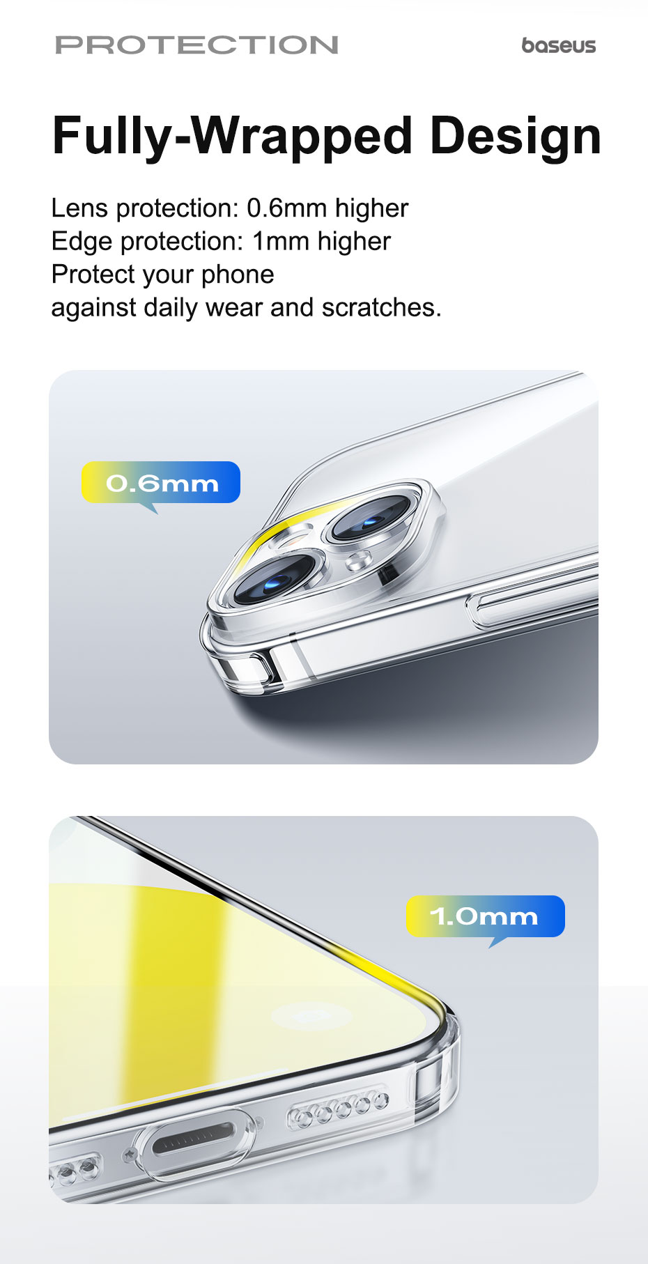 Mô tả Ốp điện thoại Baseus TPU dẻo trong suốt chống sốc bảo vệ camera thích hợp cho iphone 15 promax iphone 15 pro plus - 7