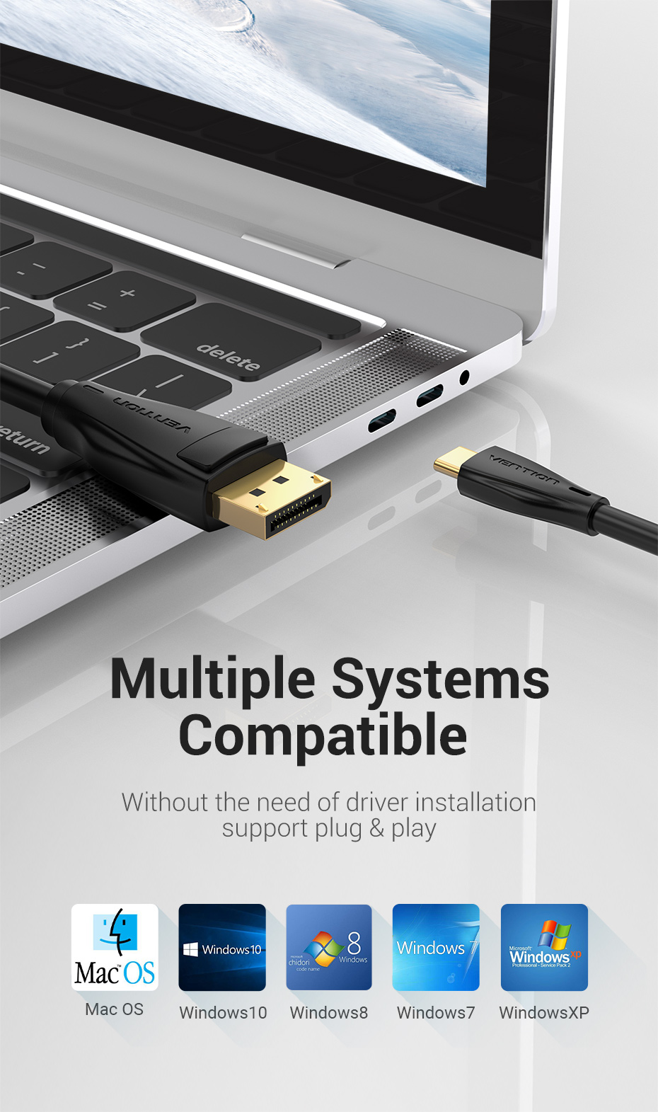 Chi tiết Chip Cáp Vention USB C DP