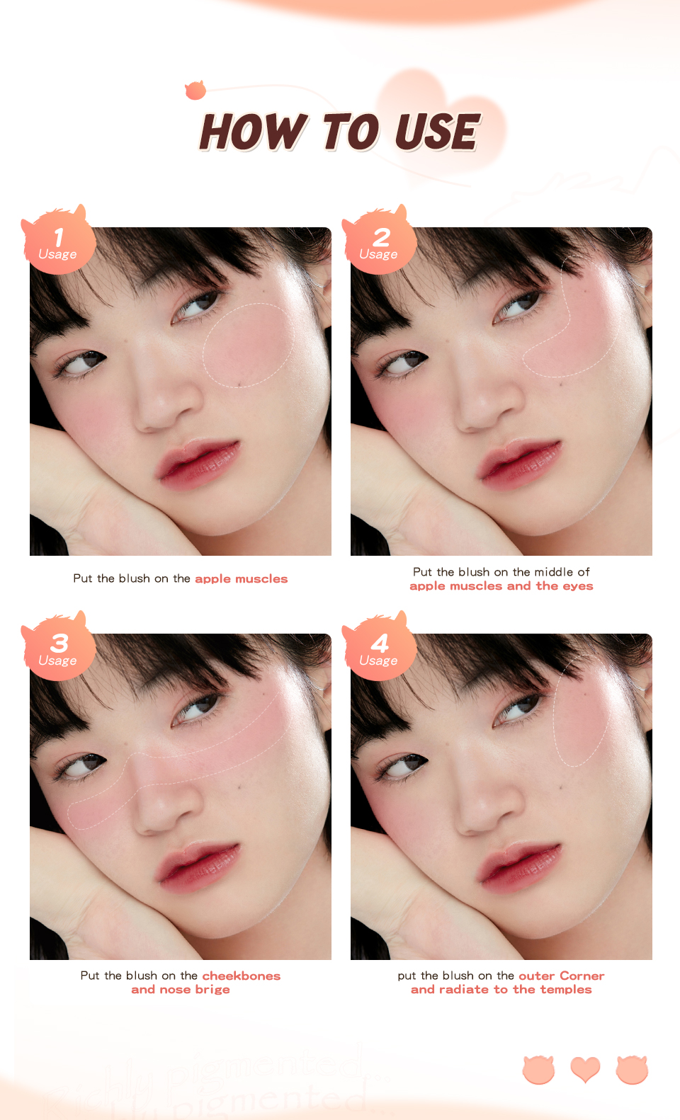 Bảng màu phấn má hồng O.TWO.O