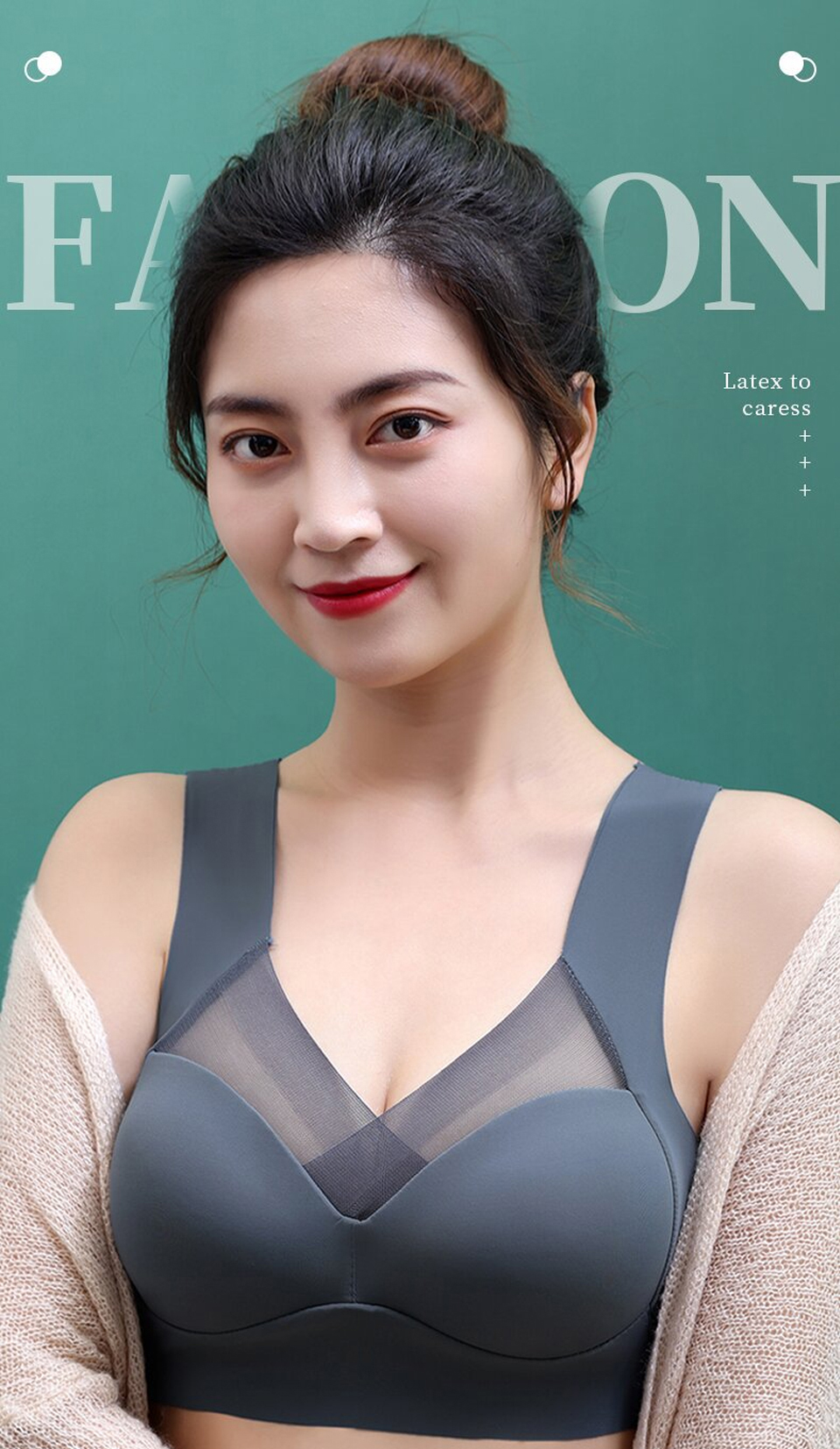 Mô tả Fallsweet Áo Ngực Thể Thao Không Gọng Không Đường May plus size Cho Nữ - 1