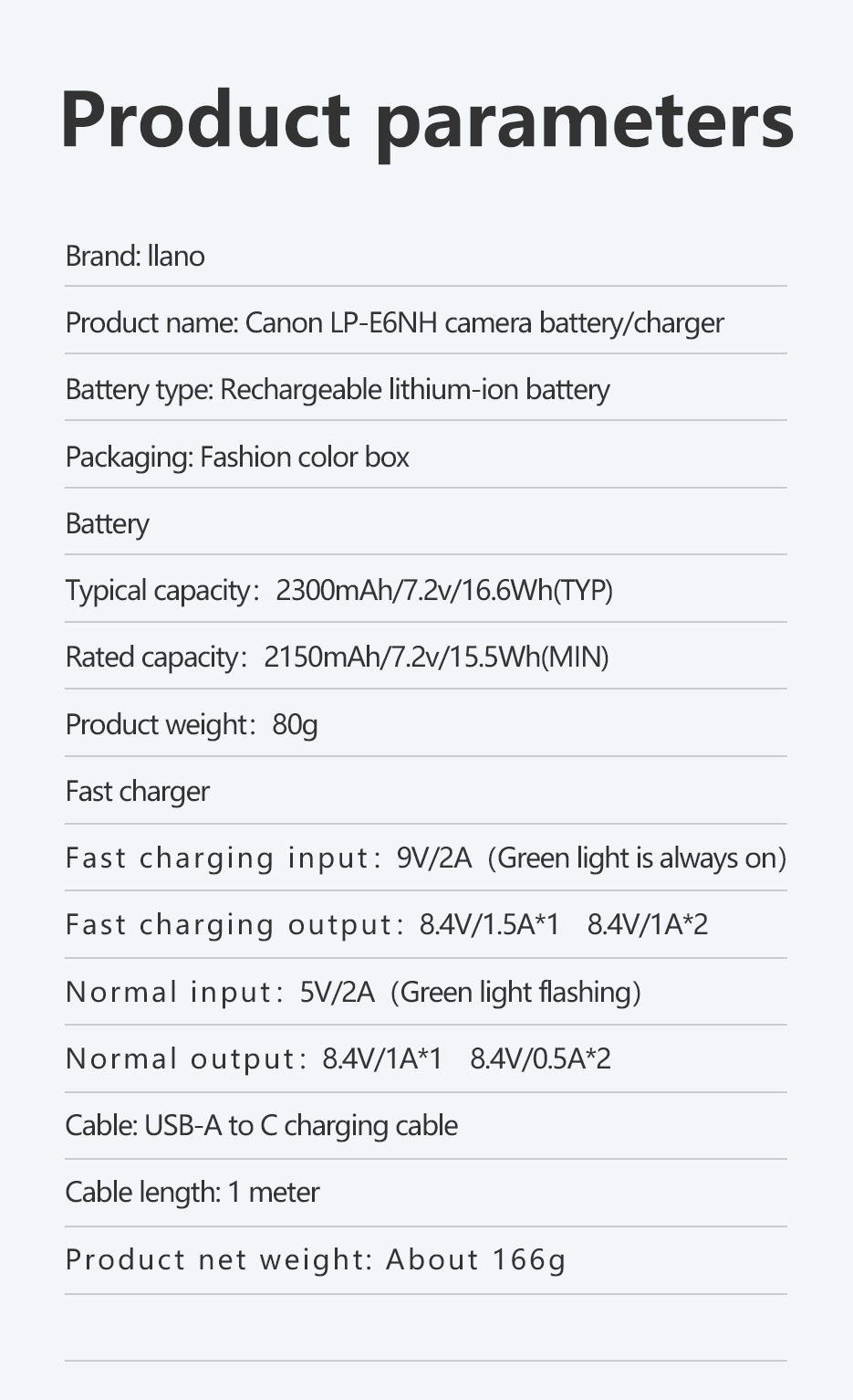 Llano Đế Sạc Canon LP-E6NH - Bao bì