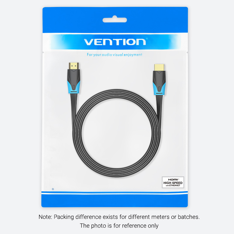 Mô tả Dây Cáp HDMI Vention 3D 4K Tốc Độ Cao Dạng Dẹt Đầu Mạ Vàng Cho Notebook/Máy Chiếu/TV/VR - 8