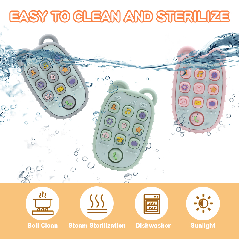 Mô tả Đồ Chơi Điện Thoại Di Động Mô Phỏng Gấu Nhỏ Bằng Silicon Không bpa Thoải Mái Cho Bé - 6