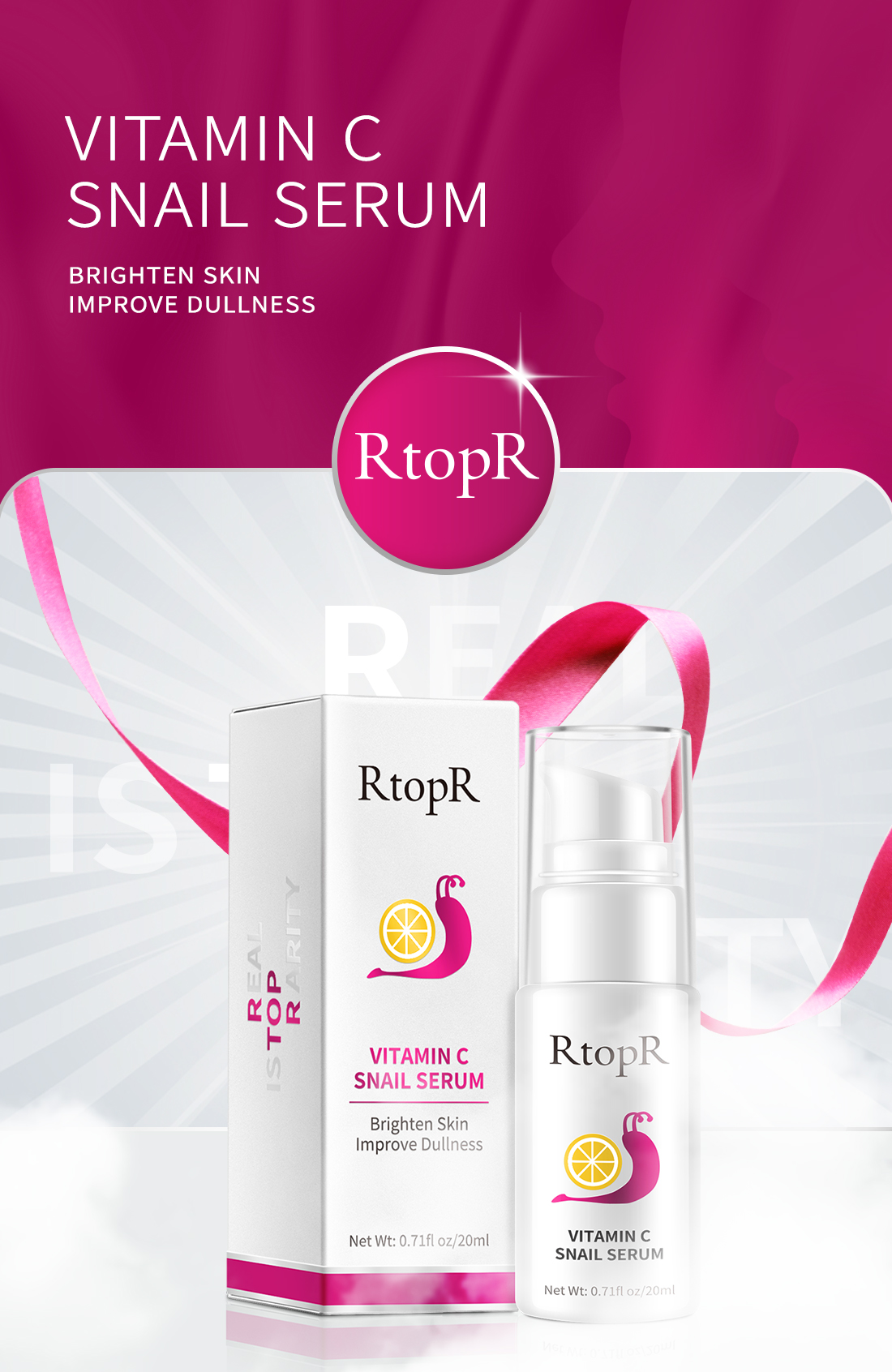 Mô tả Serum Dưỡng Da Trắng Da RtopR Chiết Xuất Ốc Sên/Vitamin C Chống Nếp Nhăn Săn Chắc Và Trẻ Hóa Làn Da Hiệu Quả Vitamin C Brightening 20ML - 1