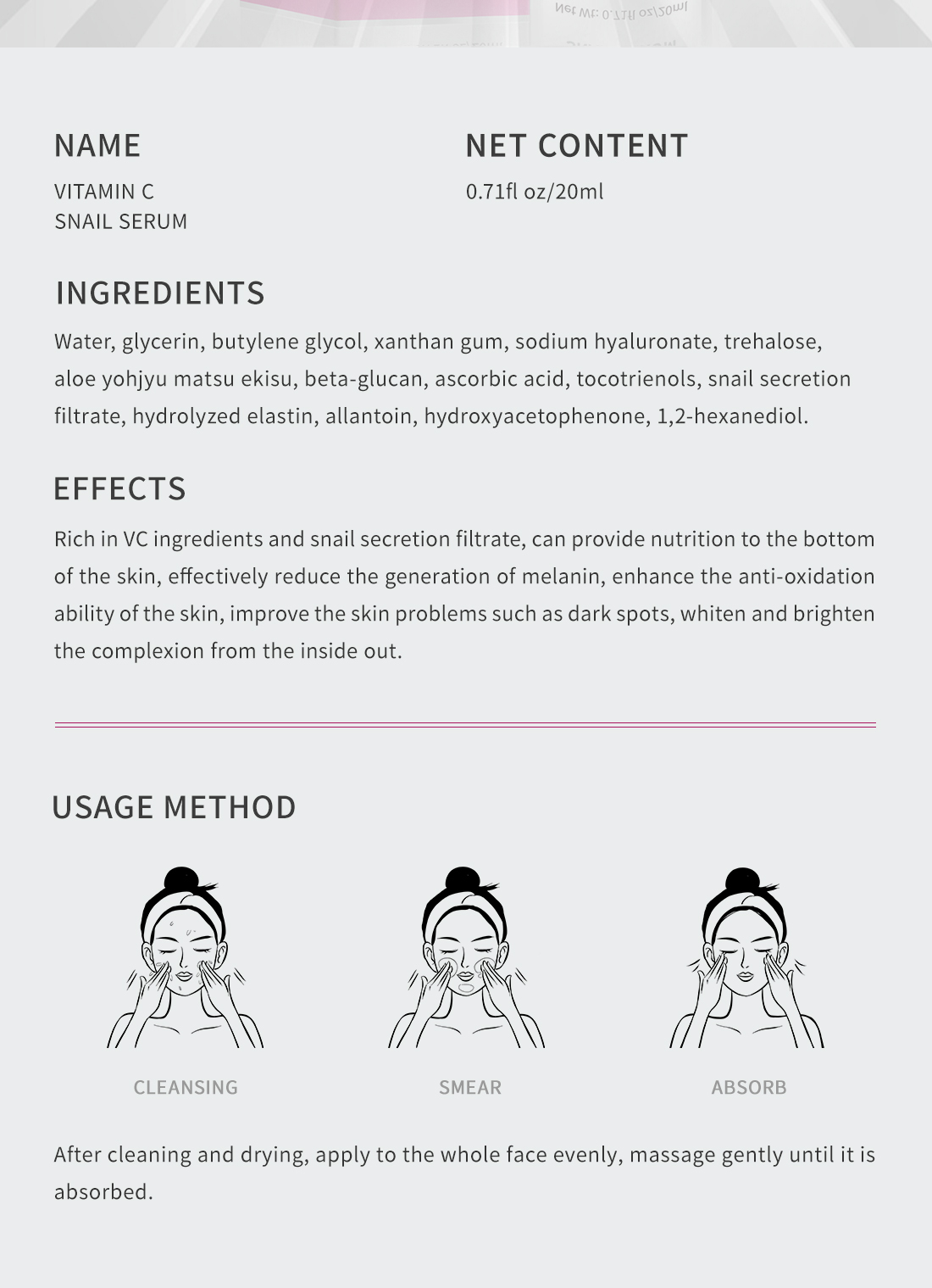 Mô tả Serum Dưỡng Da Trắng Da RtopR Chiết Xuất Ốc Sên/Vitamin C Chống Nếp Nhăn Săn Chắc Và Trẻ Hóa Làn Da Hiệu Quả Vitamin C Brightening 20ML - 9