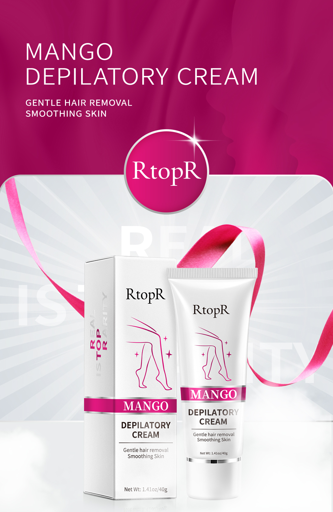Mô tả Kem Tẩy Lông RtopR Chiết Xuất Từ Xoài Dành Cho Nam Và Nữ Dạng Mịn Hương Liệu Không Gây Kích Ứng Và Đau Với Triệt Lông Nách Chân Tay Bikini Vùng Kín An Toàn Không Kích Ứng Da 40g - 1