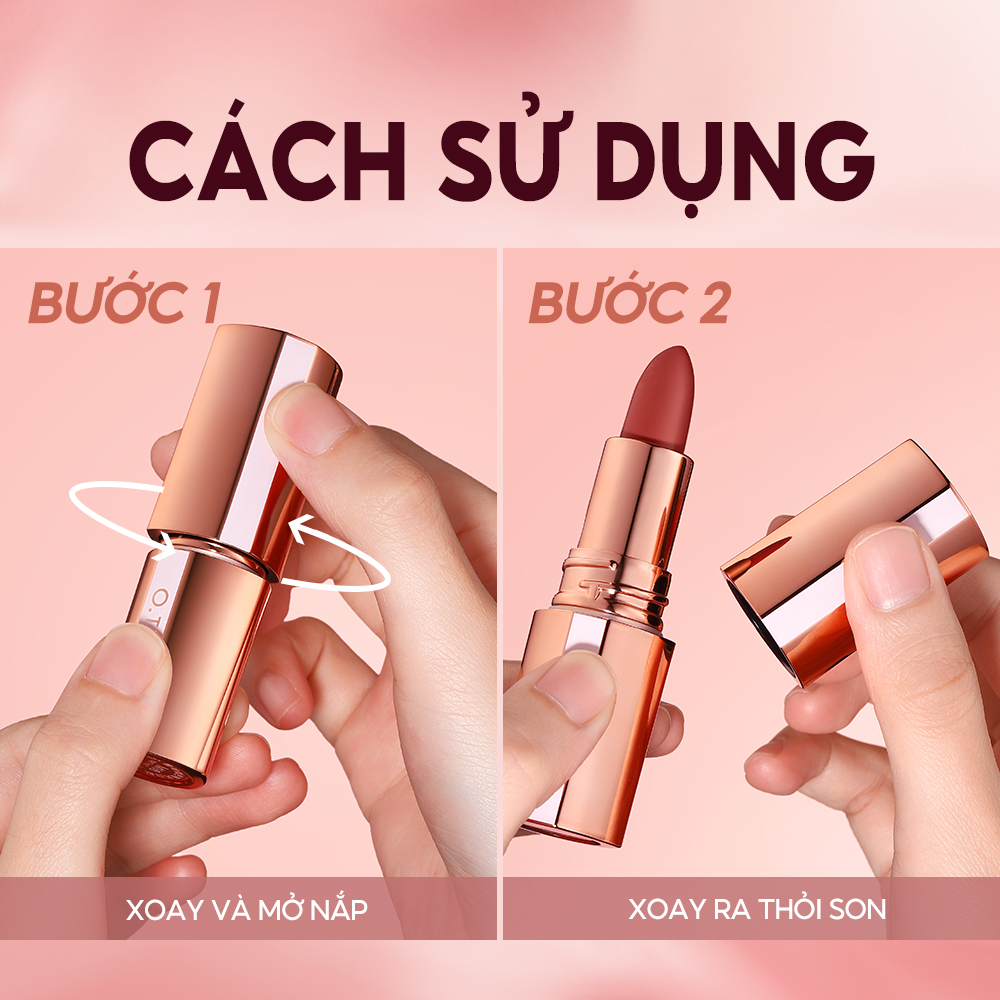 Son môi O.TWO.O 24h - Swatch màu