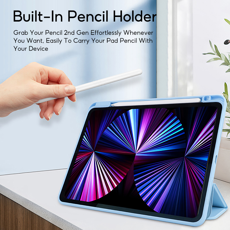 Mô tả Tbtic Cho iPad Ốp Lưng Air 7 M3 2025 6 Pro 11 2024 Air 5 4 10.9 11th A16 10th 9th 8th Gen 7th 10.2 Mini 6 Ốp Lưng Có Giá Đỡ Bút Chì 720° Xoay - 1