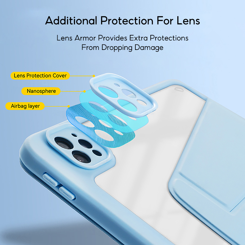 Mô tả Tbtic Cho iPad Ốp Lưng Air 7 M3 2025 6 Pro 11 2024 Air 5 4 10.9 11th A16 10th 9th 8th Gen 7th 10.2 Mini 6 Ốp Lưng Có Giá Đỡ Bút Chì 720° Xoay - 5