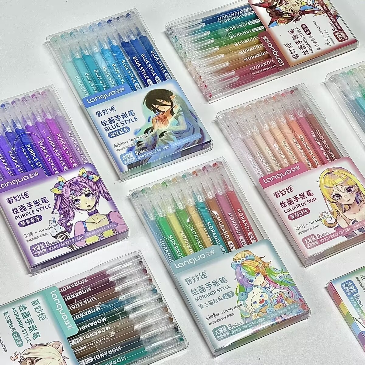 Ohaya languo Set 99 Cây Bút Morandi Sea Salt Màu Xanh Dương | Shopee ...